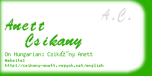 anett csikany business card